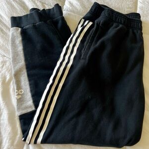 Adidas Mens Black and Gray Joggers